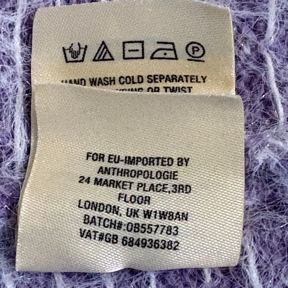 Sleeping On Snow Anthropologie Purple Faroe Off The Shoulder Sweater Size L - Picture 7 of 7